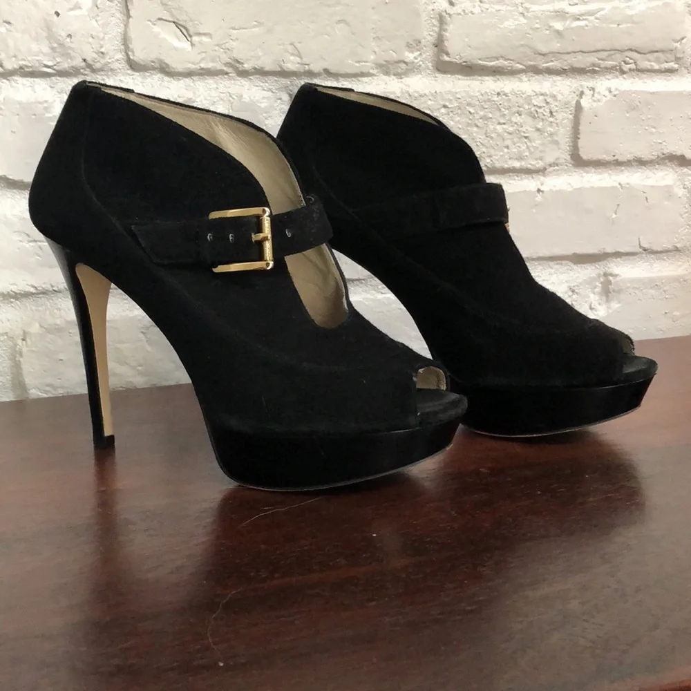 Michael Kors Peep Toe Suede Bootie 9.5 - Picture 3 of 6